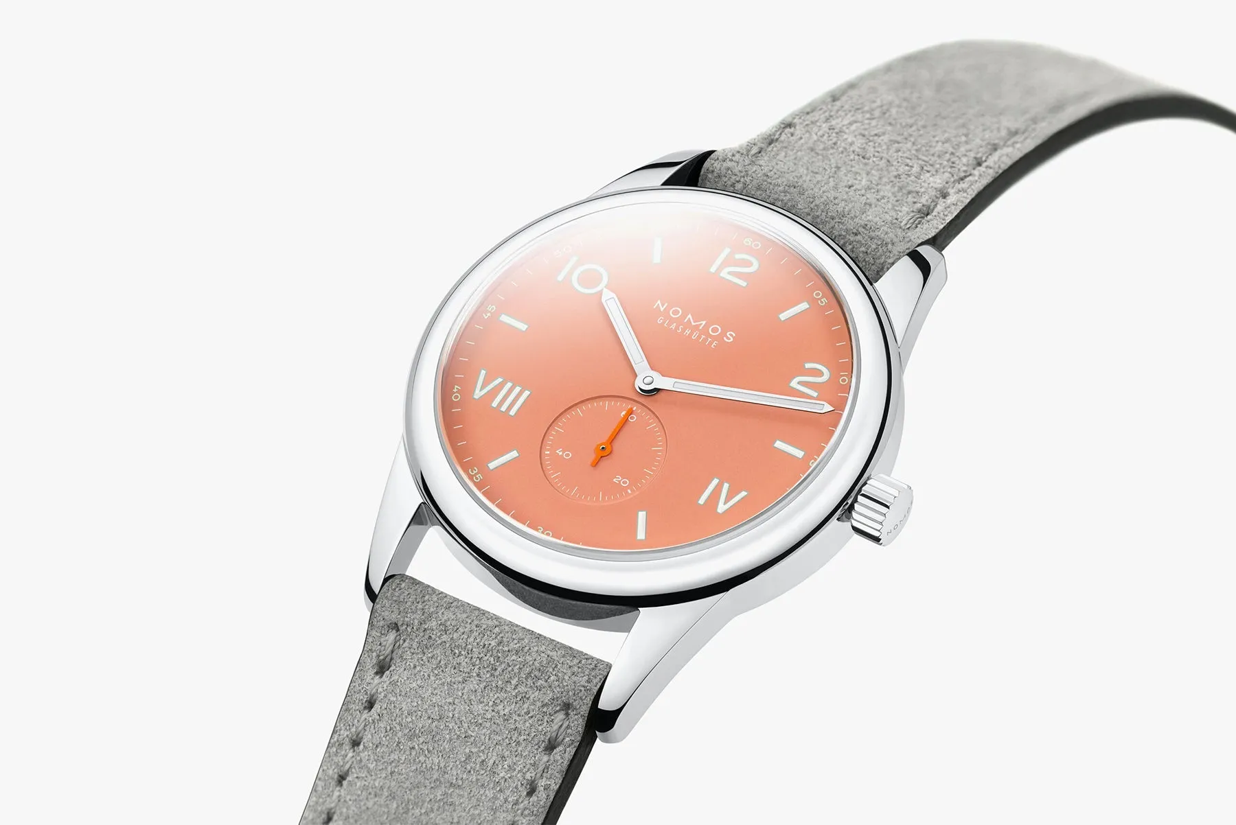 Nomos Glashutte Club Campus 38 Cream Coral Steel Back Watch sold by C.W. Sellors product image thumbnail 3