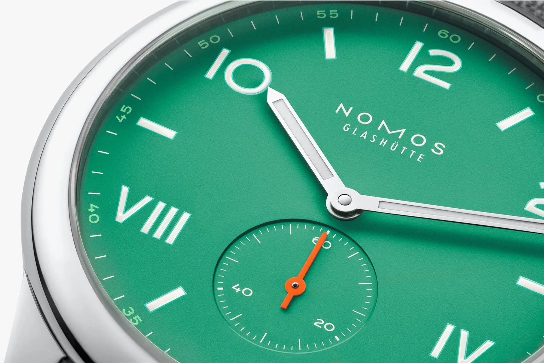 Nomos Glashutte Club Campus 38 Electric Green Steel Back Watch sold by C.W. Sellors product image thumbnail 4