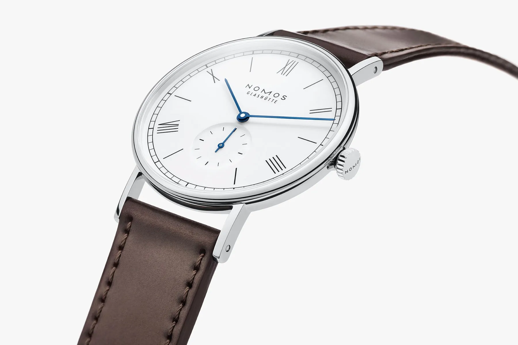 Nomos Glashutte Ludwig 38 White Enamel Sapphire Crystal Watch sold by C.W. Sellors product image thumbnail 5