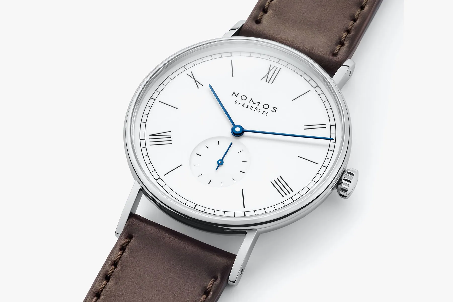 Nomos Glashutte Ludwig 38 White Enamel Steel Back Watch sold by C.W. Sellors product image thumbnail 4