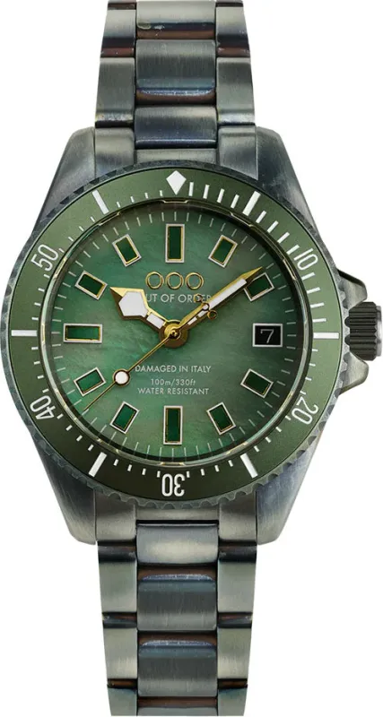 Out Of Order Cassanova MOP Green Watch sold by C.W. Sellors