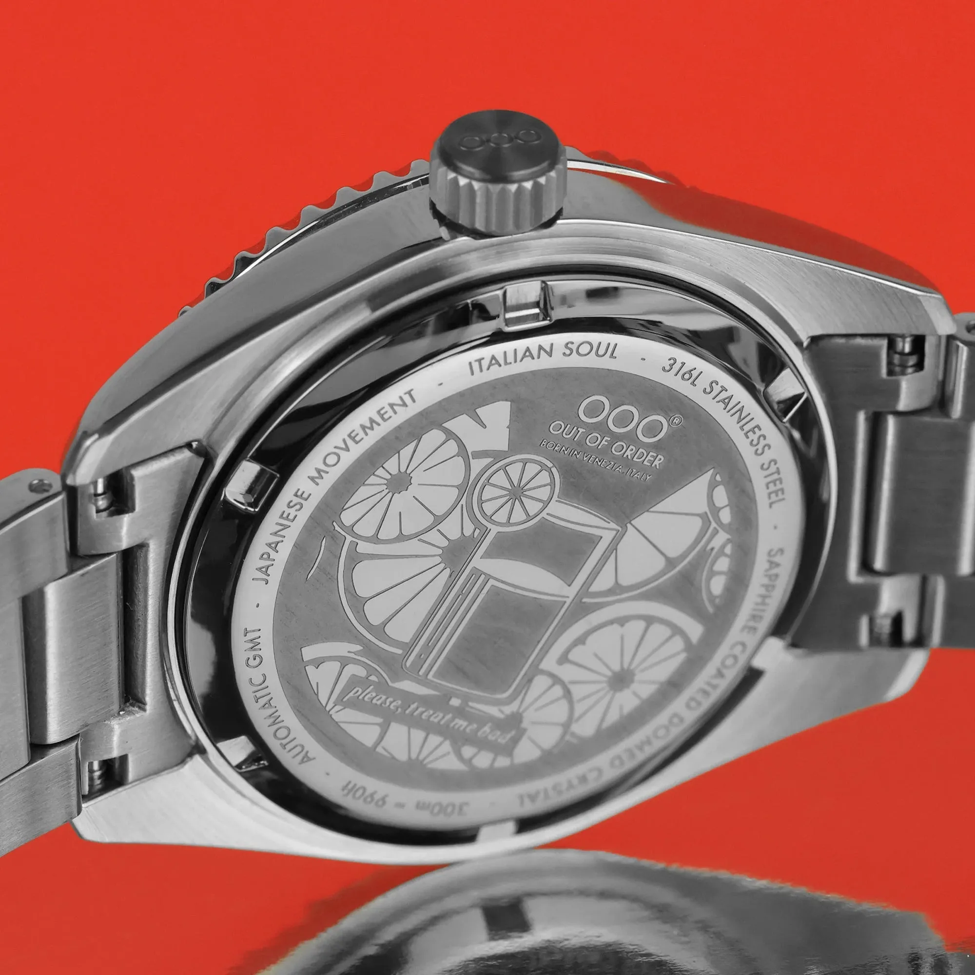 Out Of Order Shaker Paloma Automatic GMT Ultra Brushed Watch sold by C.W. Sellors product image thumbnail 5