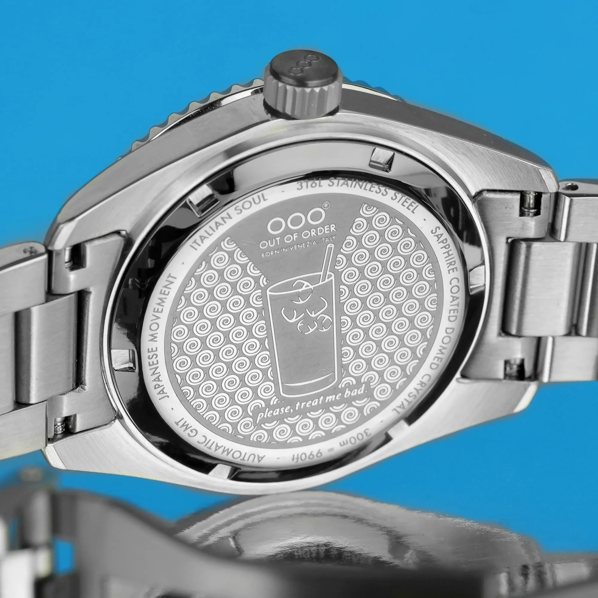 Out Of Order Shaker Bomba Blu Automatic GMT Ultra Brushed Watch sold by C.W. Sellors product image thumbnail 5