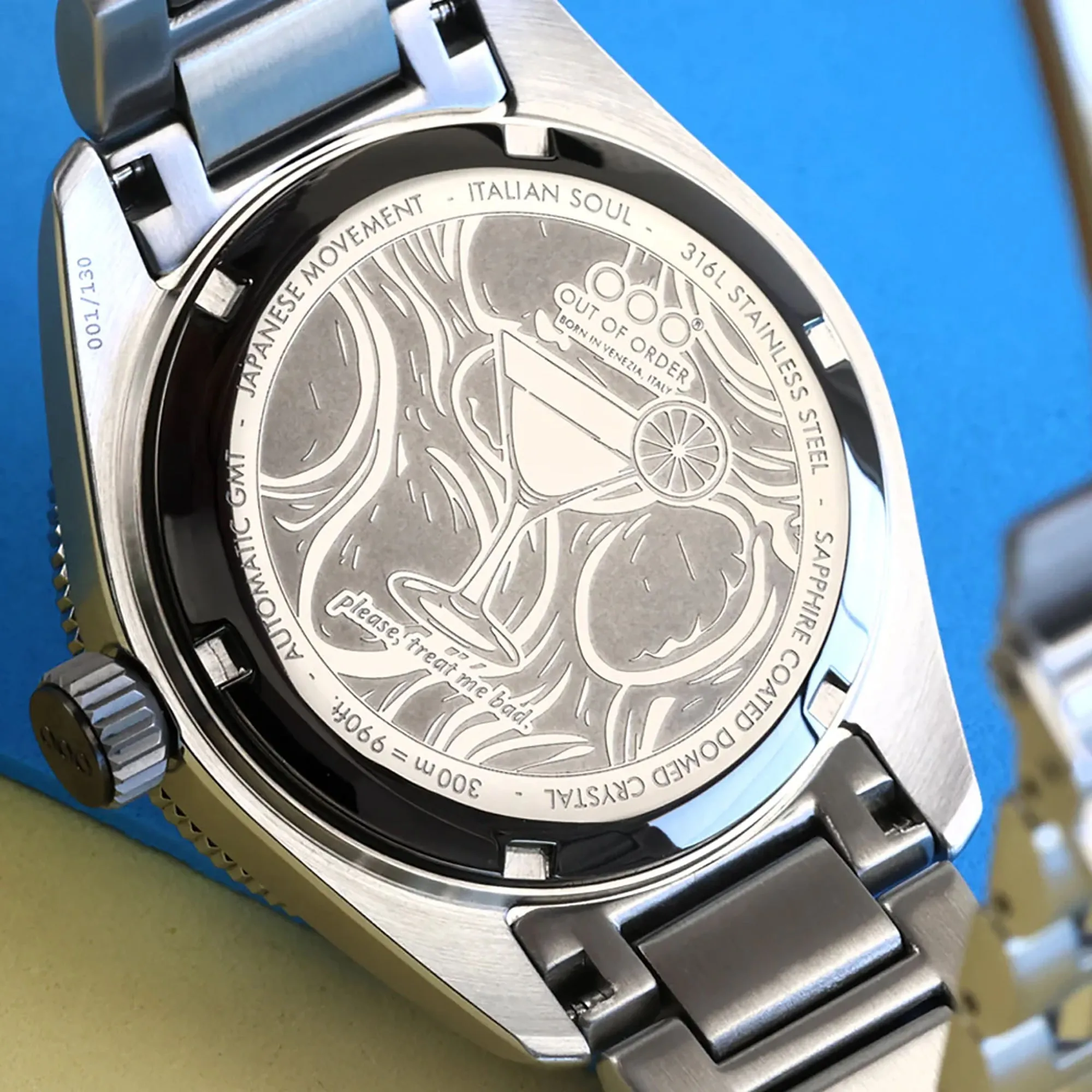 Out Of Order Shaker Angelo Azzuro Automatic GMT Limited Edition Watch sold by C.W. Sellors product image thumbnail 5