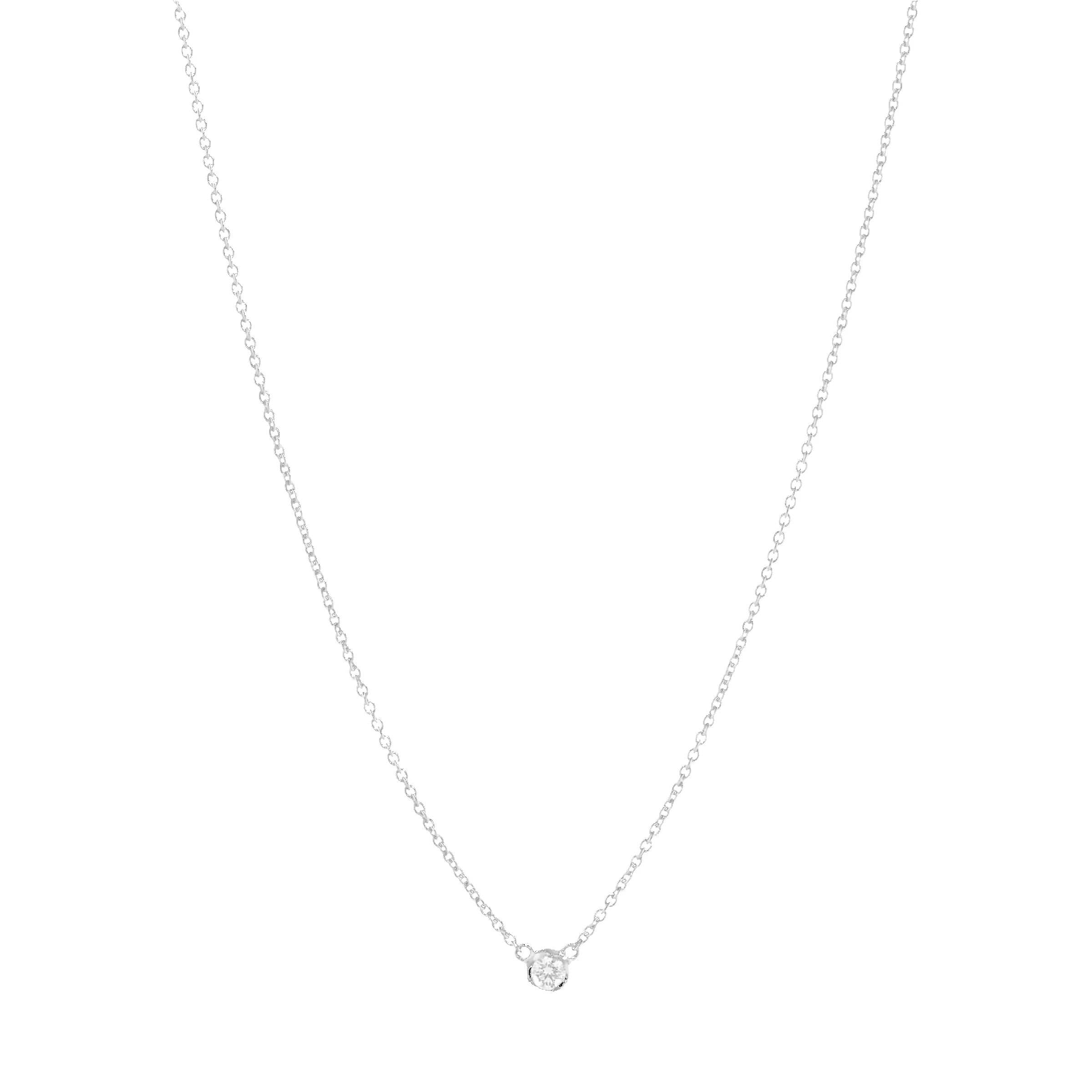 Georg Jensen 18ct White Gold 0.05ct Diamond Signature Diamonds Necklace sold by C.W. Sellors