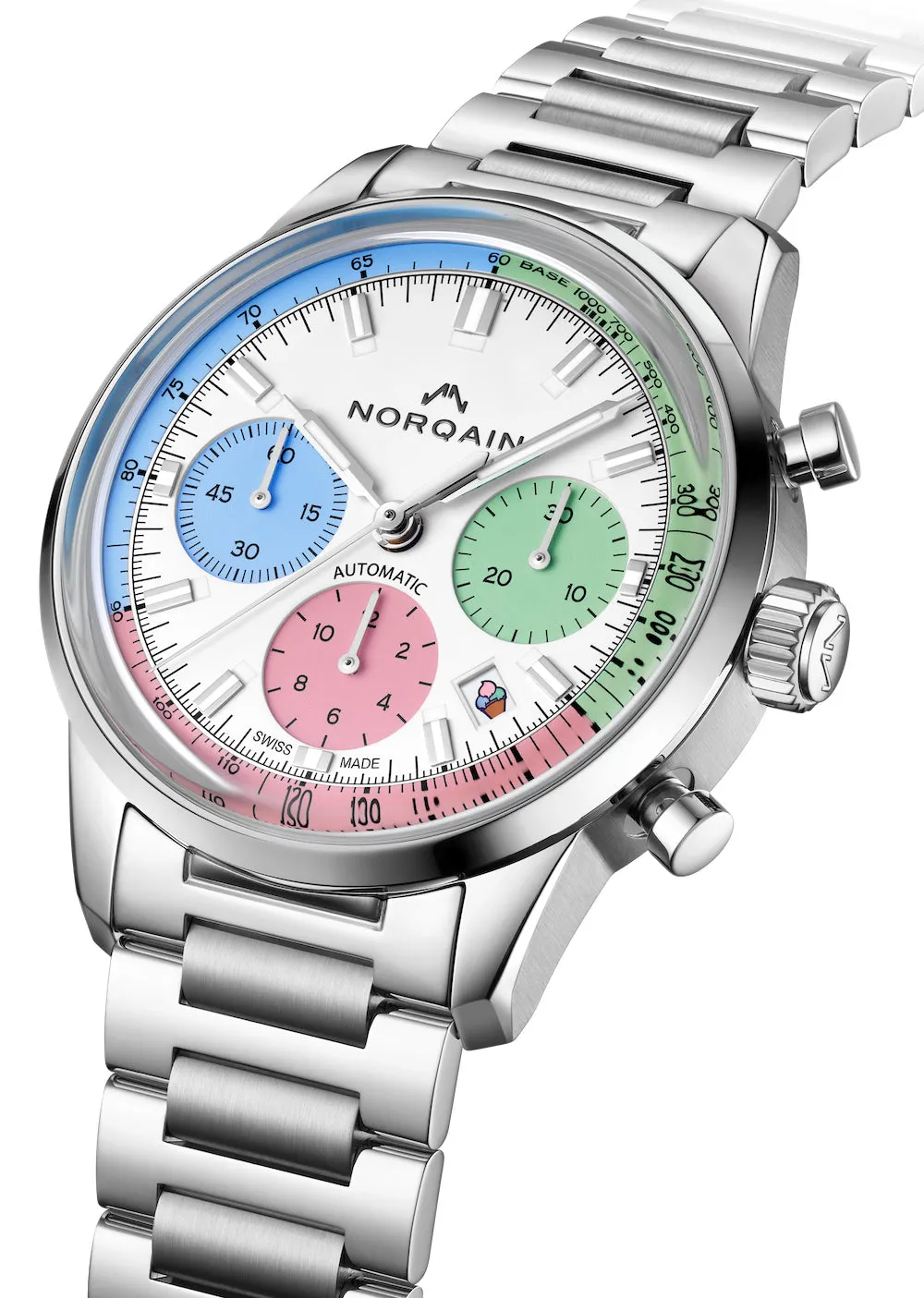 Norqain Freedom 60 Chrono 40mm Enjoy Life Bracelet Special Edition Watch sold by C.W. Sellors product image thumbnail 3