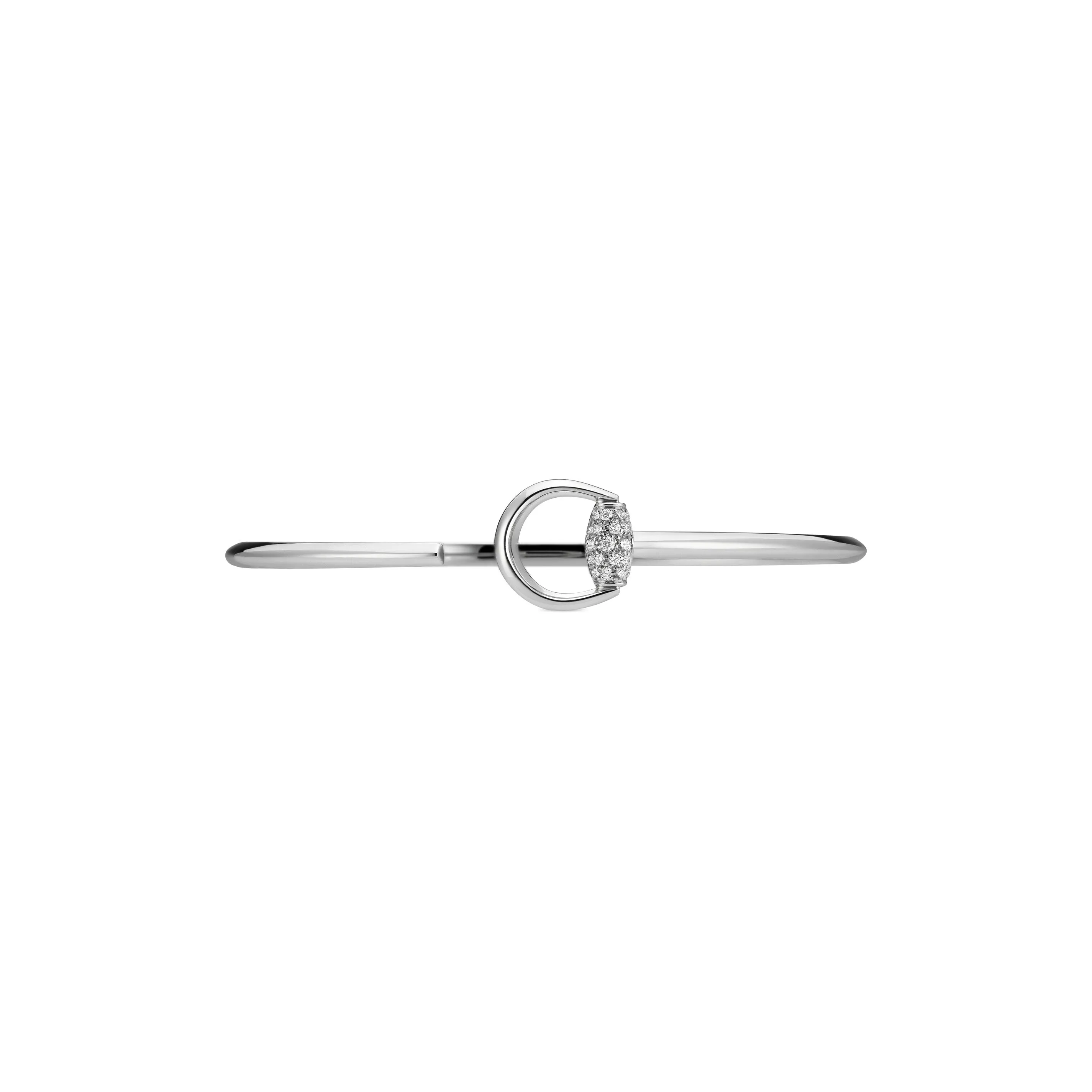 Gucci Horsebit 18ct White Gold 0.2ct Diamond Cuff Bracelet sold by C.W. Sellors product image thumbnail 3