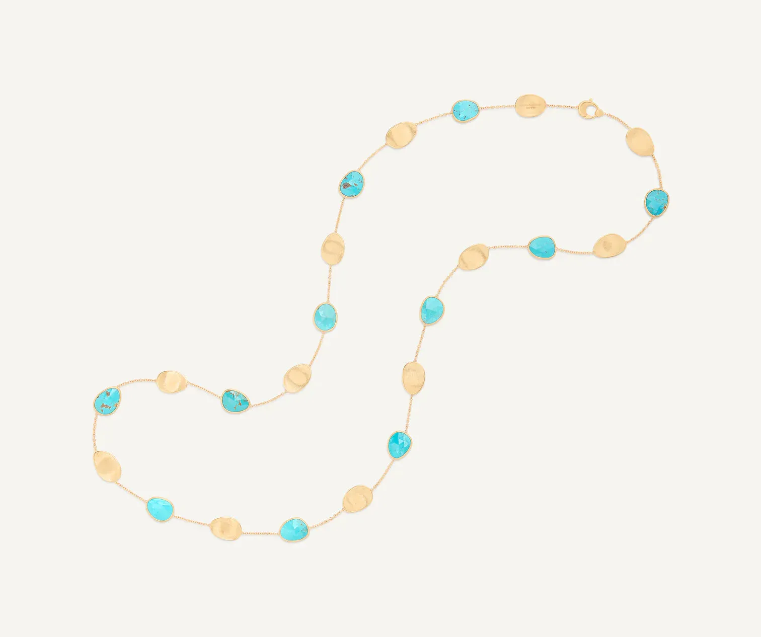 Marco Bicego Lunaria Colour 18ct Yellow Gold Diamond and Turquoise Long Necklace sold by C.W. Sellors product image thumbnail 2