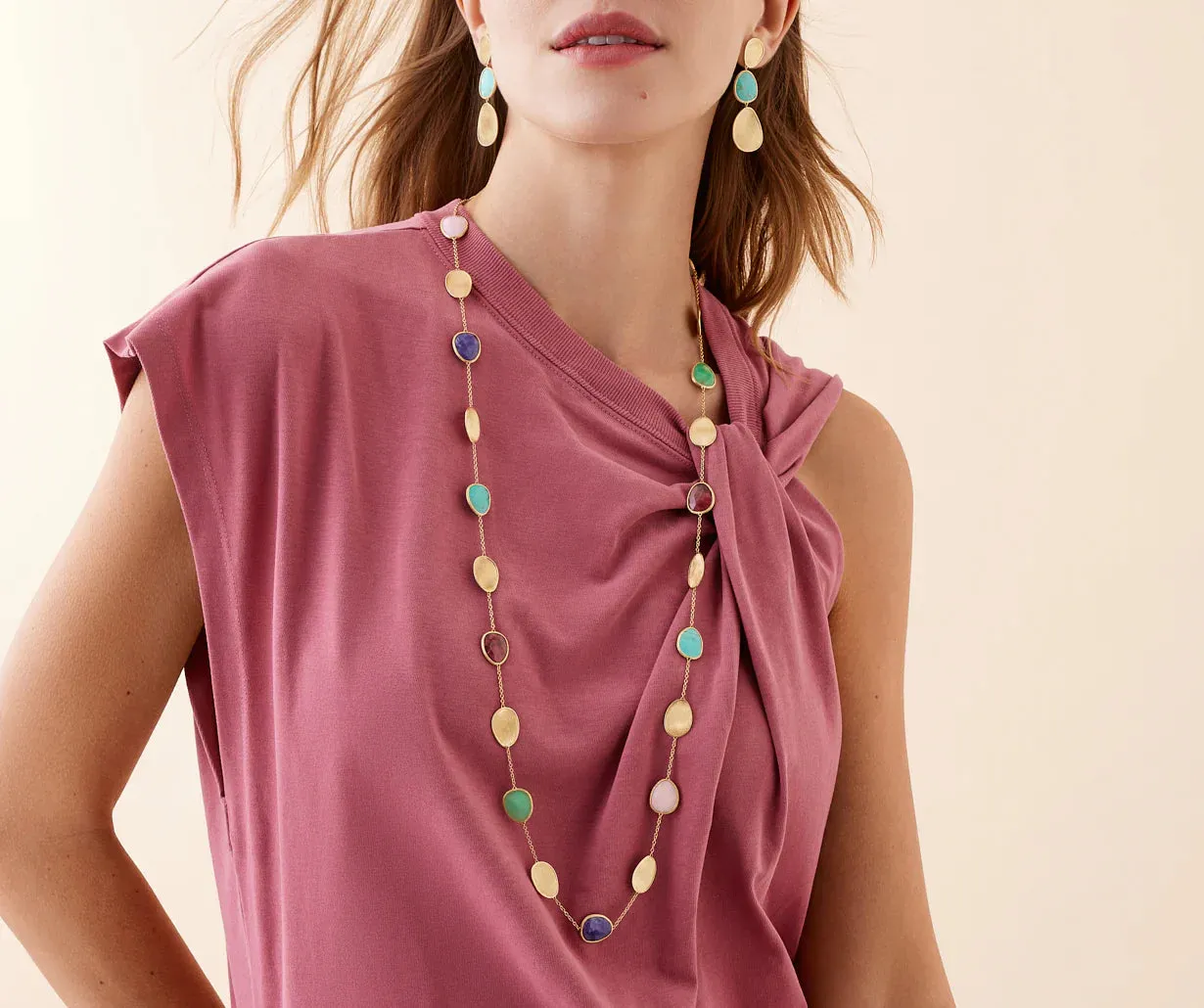 Marco Bicego Lunaria Colour 18ct Yellow Gold Mixed Gemstone Necklace sold by C.W. Sellors product image thumbnail 4