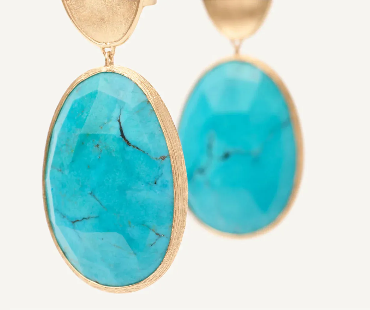 Marco Bicego Lunaria Colour 18ct Yellow Gold & Turquoise Double Drop Earrings sold by C.W. Sellors product image thumbnail 2