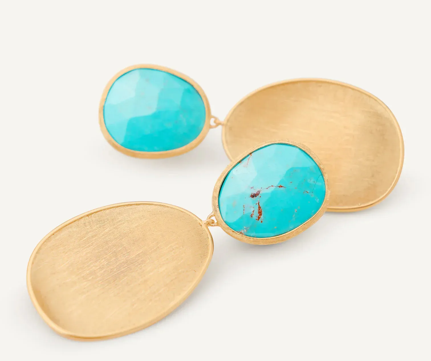 Marco Bicego Lunaria Colour 18ct Yellow Gold & Turquoise Double Drop Small Earrings sold by C.W. Sellors product image thumbnail 2