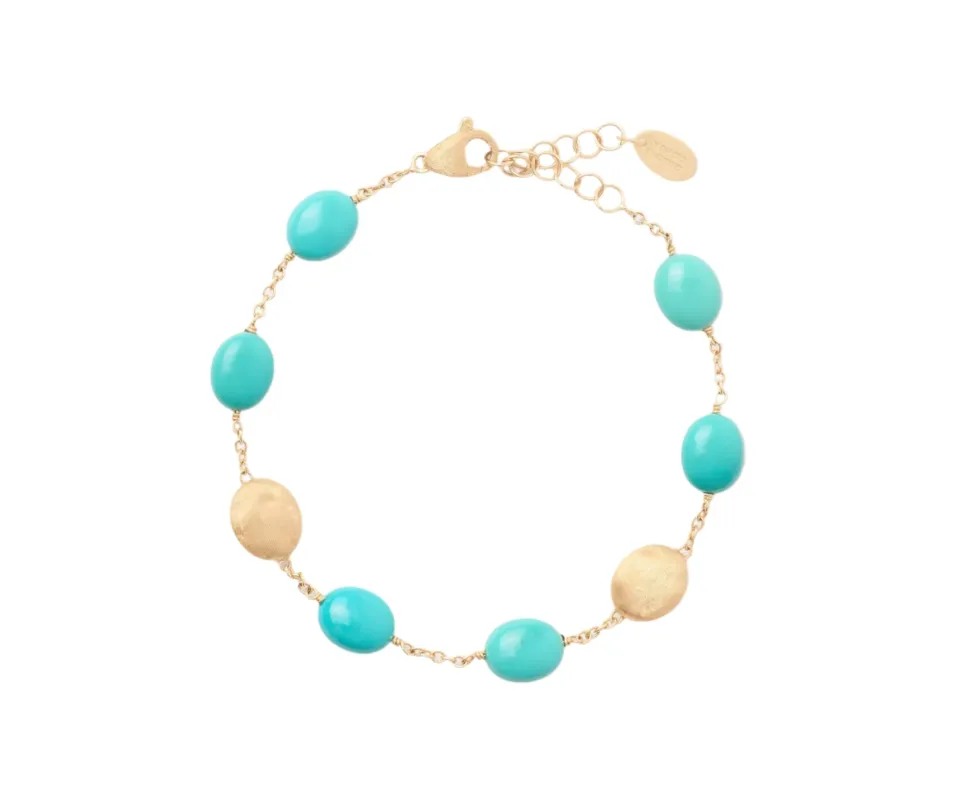 Marco Bicego Siviglia 18ct Yellow Gold & Turquoise Bracelet sold by C.W. Sellors