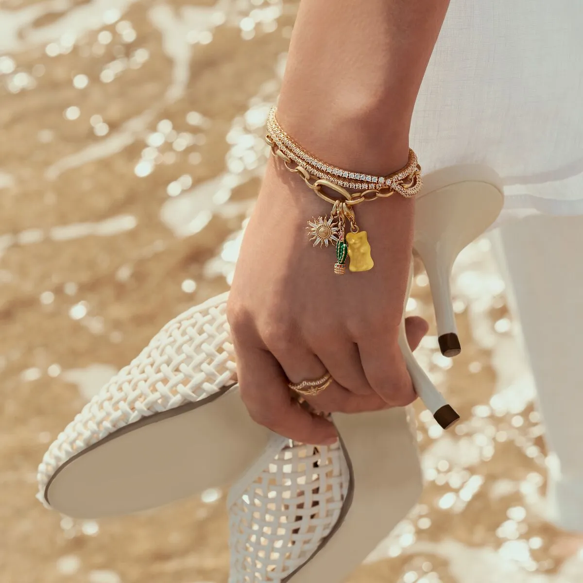 Thomas Sabo 18ct Gold Plated White Zirconia Sun Connect Charm sold by C.W. Sellors product image thumbnail 3