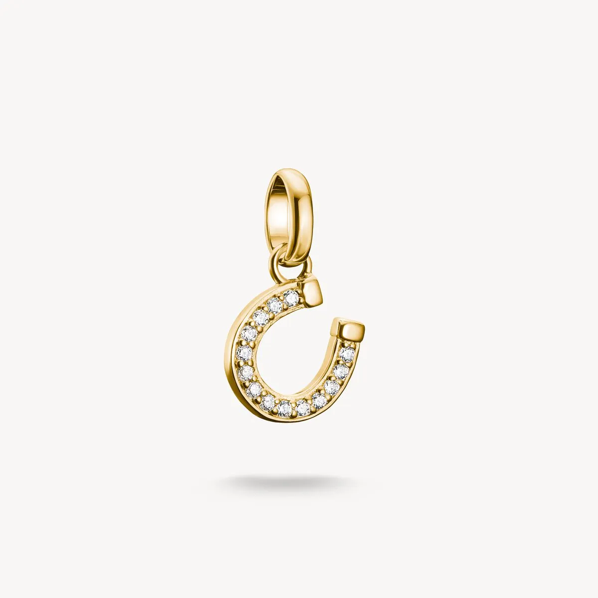Thomas Sabo 18ct Gold Plated White Zirconia Horseshoe Connect Charm sold by C.W. Sellors