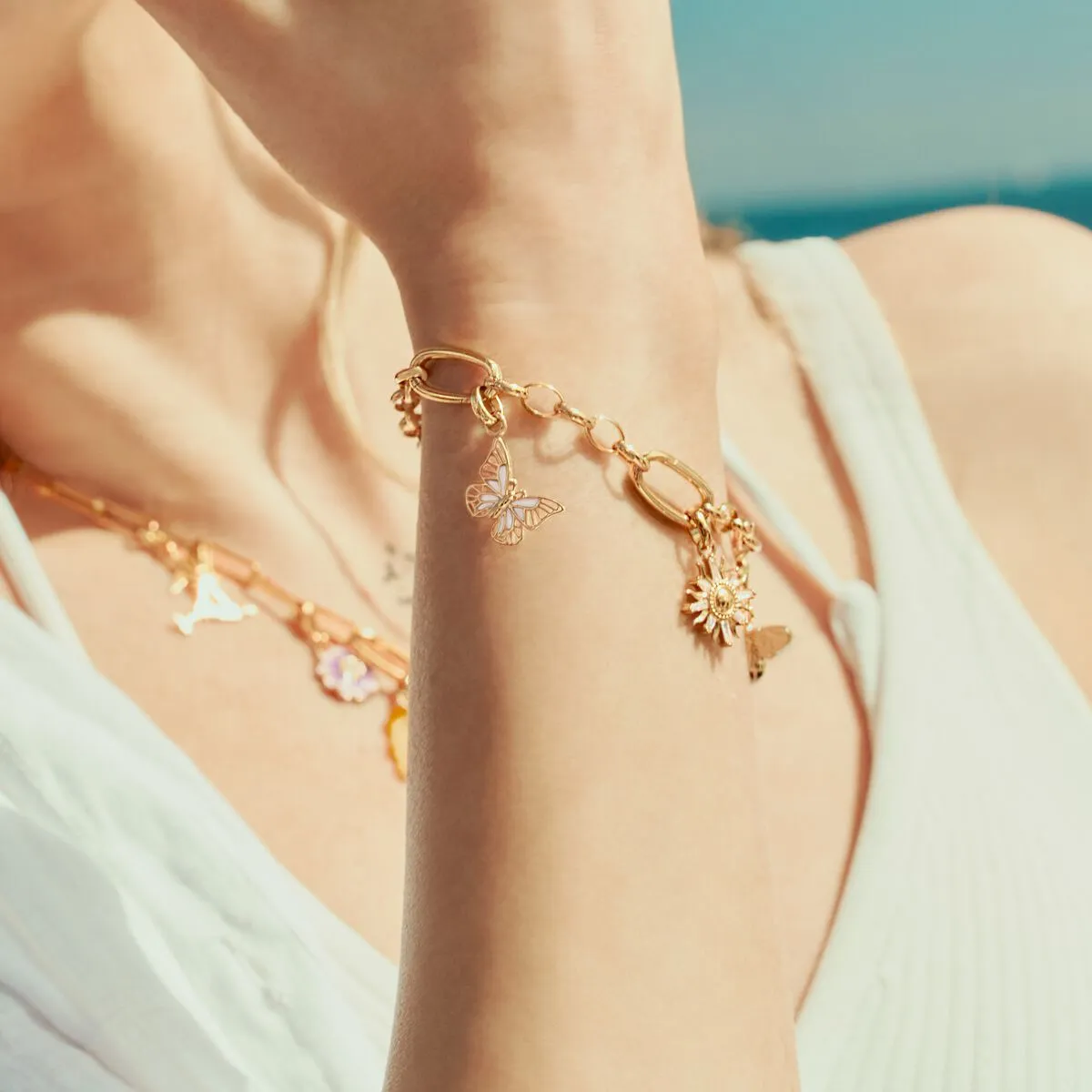 Thomas Sabo 18ct Gold Plated White Enamel Butterfly Connect Charm sold by C.W. Sellors product image thumbnail 3