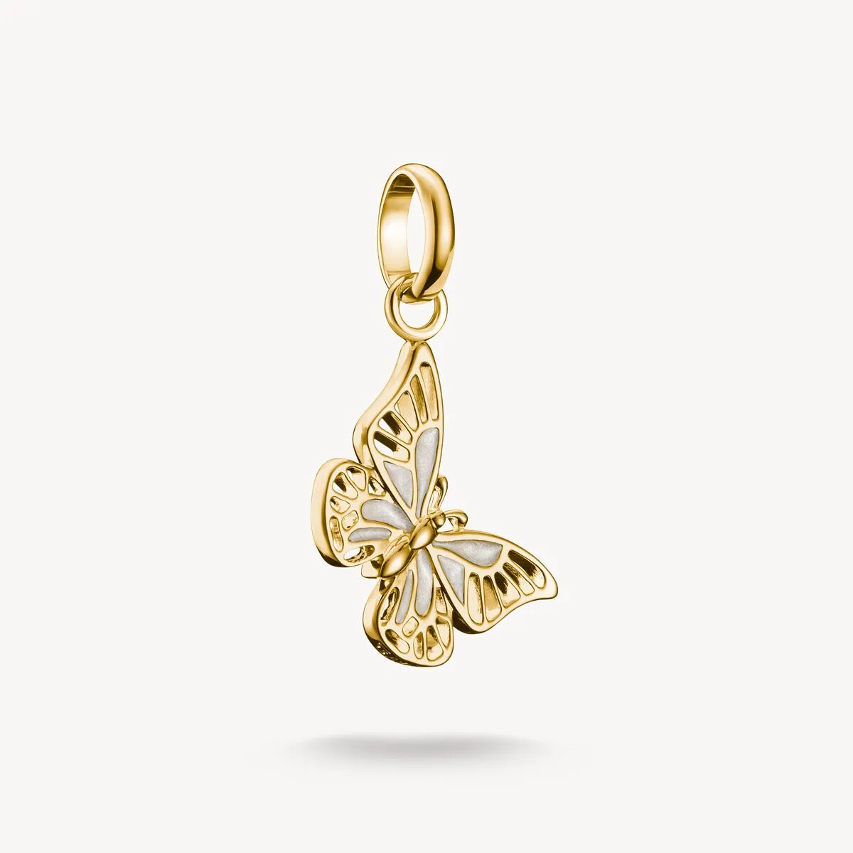 Thomas Sabo 18ct Gold Plated White Enamel Butterfly Connect Charm sold by C.W. Sellors