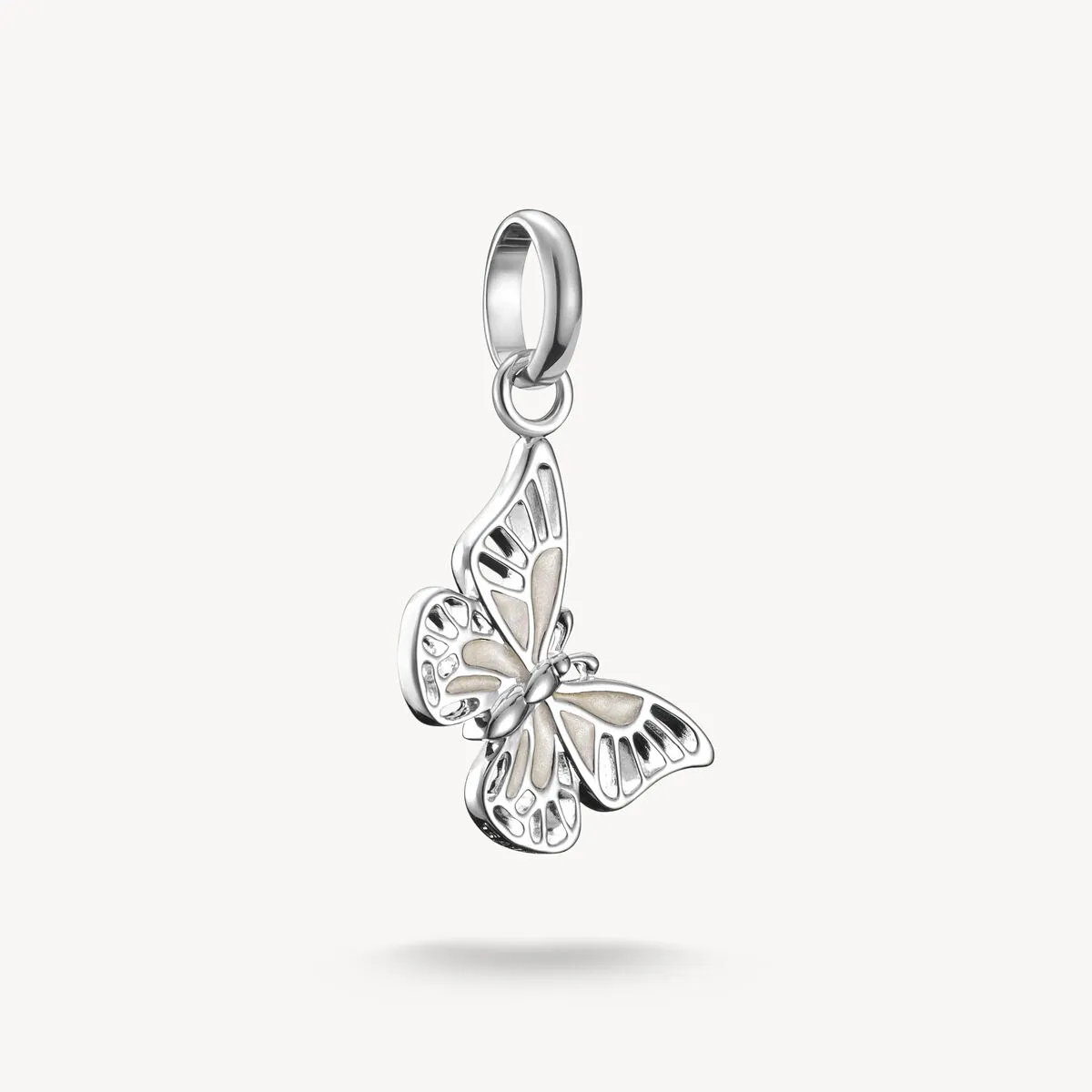 Thomas Sabo Sterling Silver and White Enamel Butterfly Connect Charm sold by C.W. Sellors