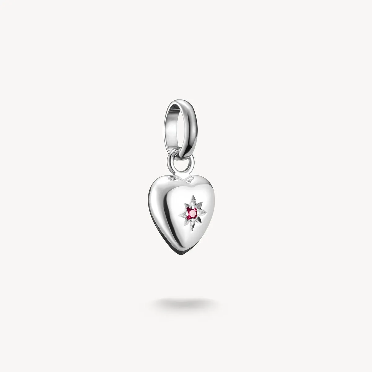 Thomas Sabo Sterling Silver Lab Grown Ruby Heart With Star Connect Charm sold by C.W. Sellors