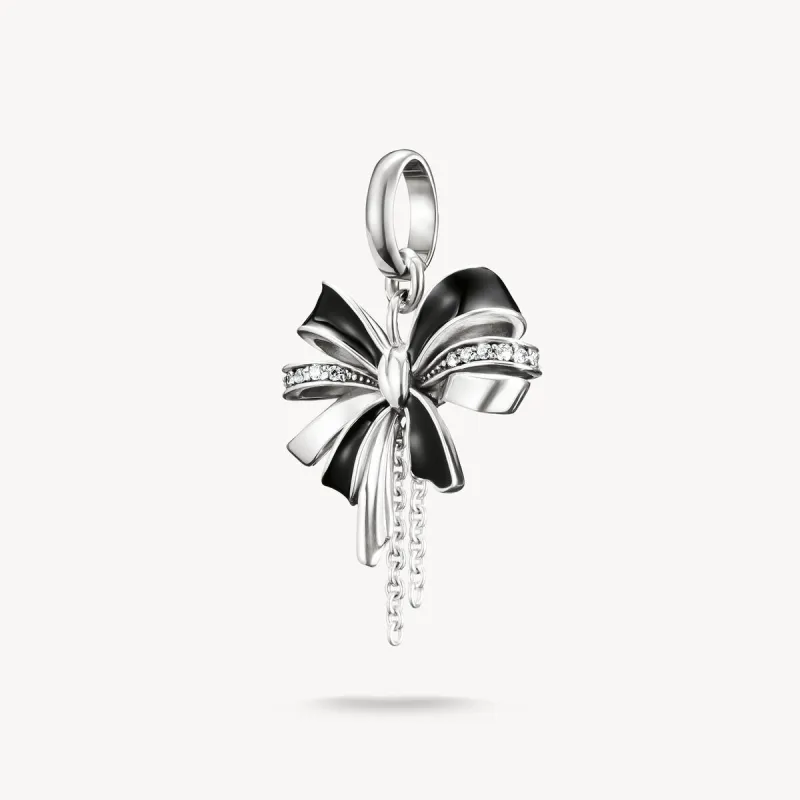 Thomas Sabo Sterling Silver Black Bow Connect Charm sold by C.W. Sellors