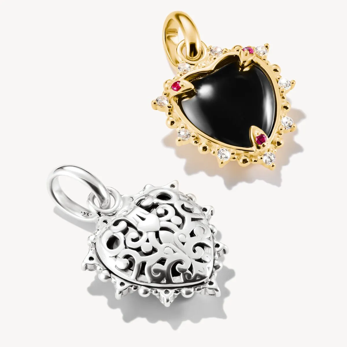 Thomas Sabo Blackened Stirling Silver White Zirconia Black Vintage Heart Connect Charm sold by C.W. Sellors product image thumbnail 3