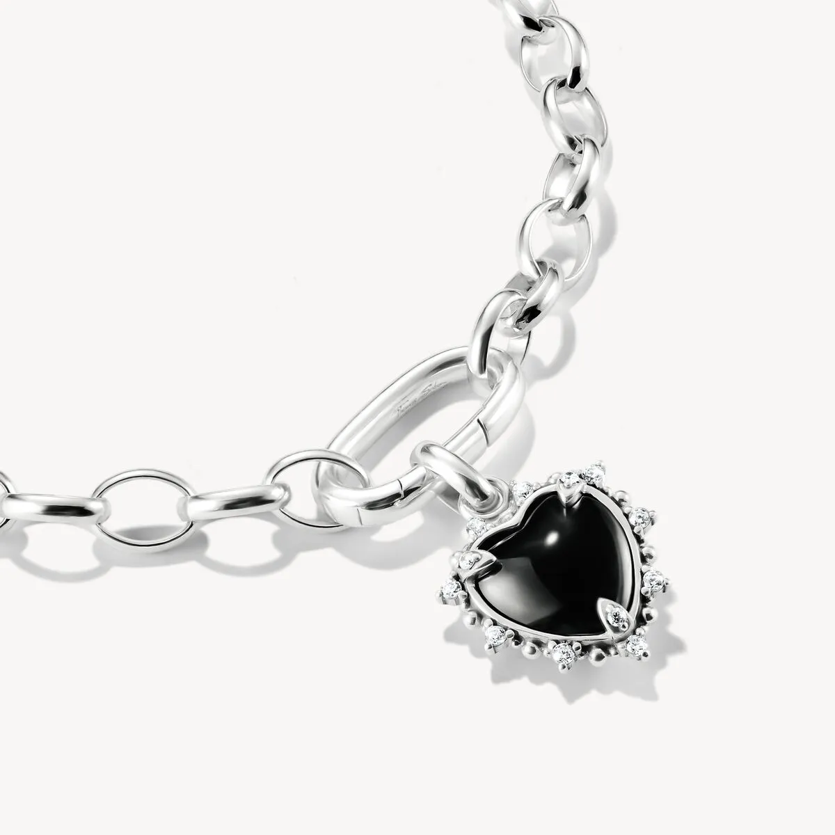 Thomas Sabo Blackened Stirling Silver White Zirconia Black Vintage Heart Connect Charm sold by C.W. Sellors product image thumbnail 2