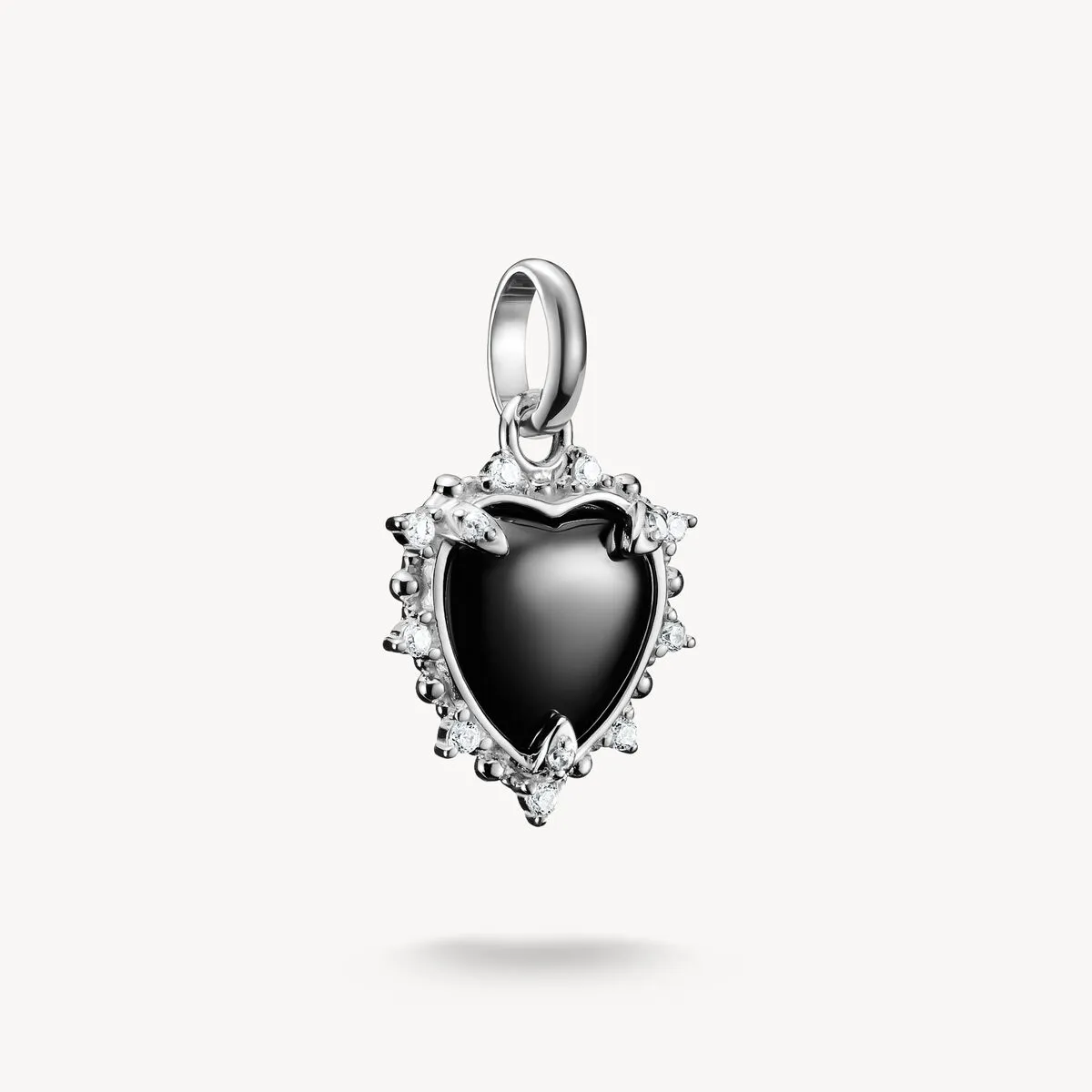 Thomas Sabo Blackened Stirling Silver White Zirconia Black Vintage Heart Connect Charm sold by C.W. Sellors