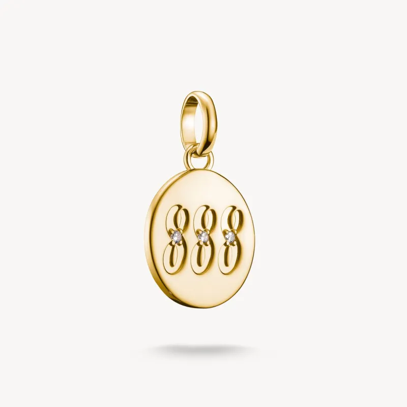 Thomas Sabo Gold Plated White Zirconia Angel Number '888' Connect Charm sold by C.W. Sellors