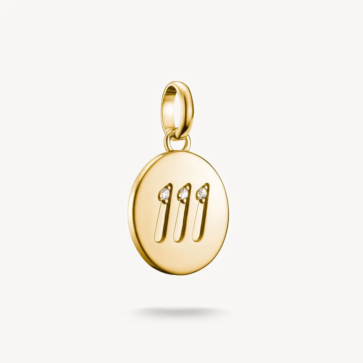 Thomas Sabo Gold Plated White Zirconia Angel Number '000' Connect Charm sold by C.W. Sellors