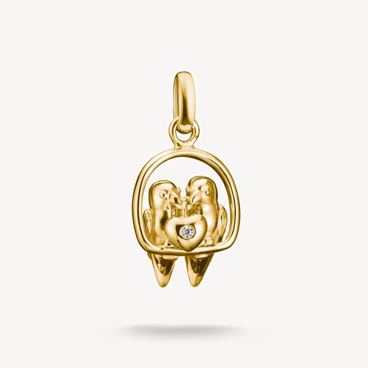 Thomas Sabo Gold Plated White Zirconia Love Birds Connect Charm sold by C.W. Sellors