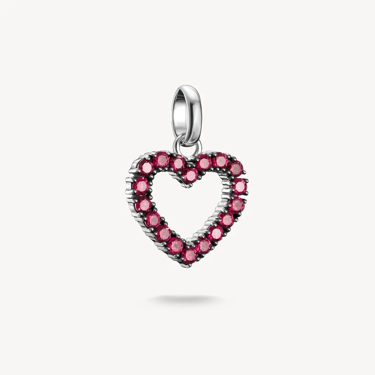Thomas Sabo Blackened Sterling Silver Lab Grown Ruby Heart Connect Charm sold by C.W. Sellors