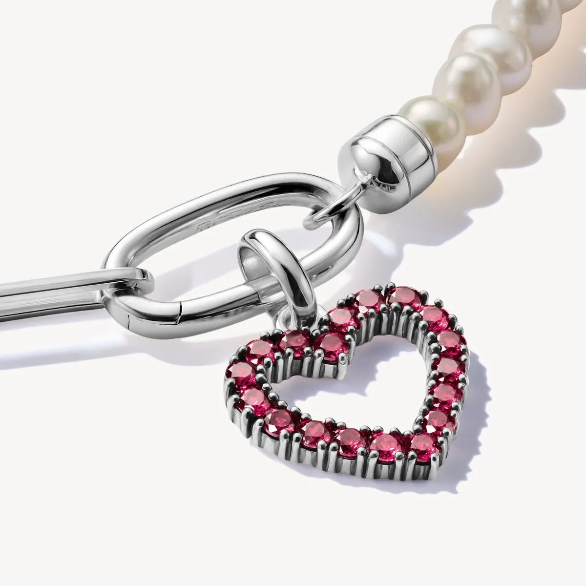 Thomas Sabo Blackened Sterling Silver Lab Grown Ruby Heart Connect Charm sold by C.W. Sellors product image thumbnail 2