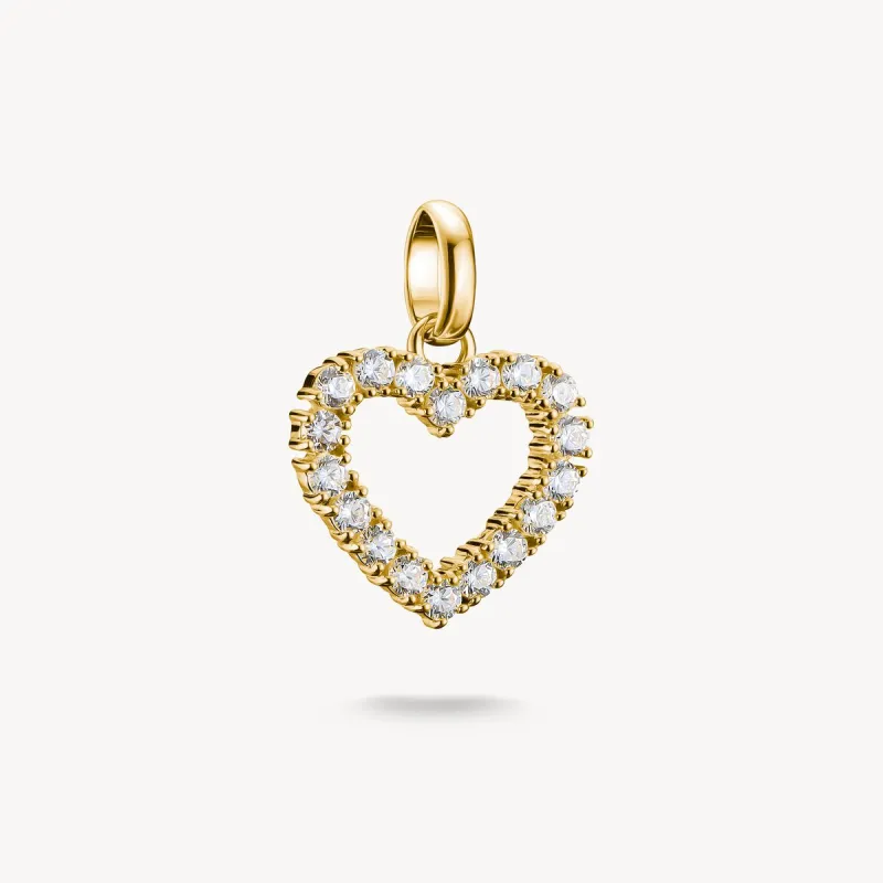 Thomas Sabo Gold Plated White Zirconia Heart Connect Charm sold by C.W. Sellors