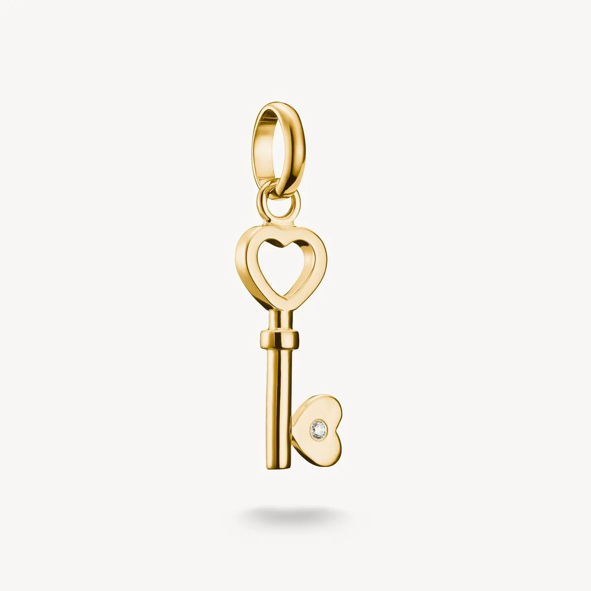 Thomas Sabo Gold Plated White Zirconia Love Key Connect Charm sold by C.W. Sellors