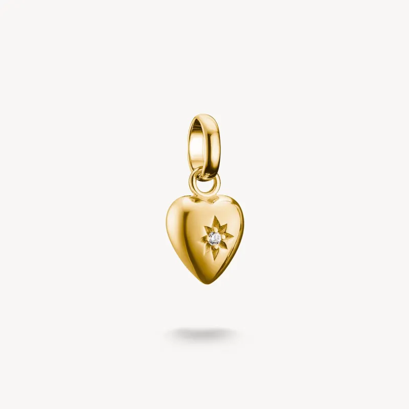 Thomas Sabo Gold Plated White Zirconia Heart With Star Connect Charm sold by C.W. Sellors