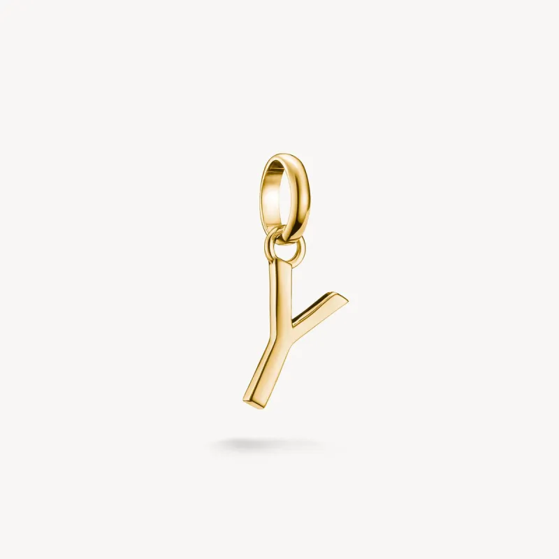 Thomas Sabo Gold Plated Letter Y Connect Charm sold by C.W. Sellors