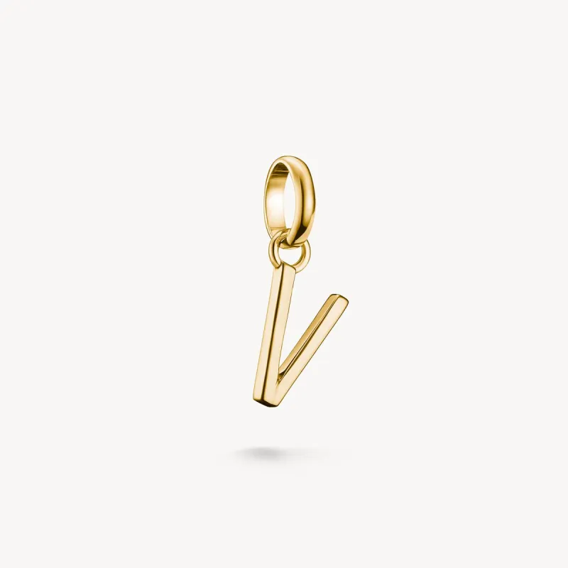 Thomas Sabo Gold Plated Letter V Connect Charm sold by C.W. Sellors