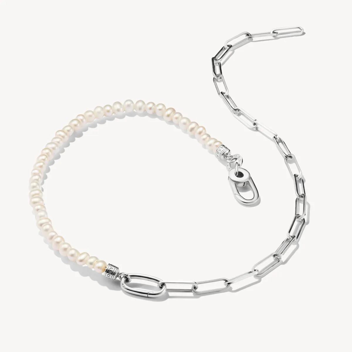Thomas Sabo Sterling Silver Paperclip and Pearls Connect Link Necklace sold by C.W. Sellors product image thumbnail 2