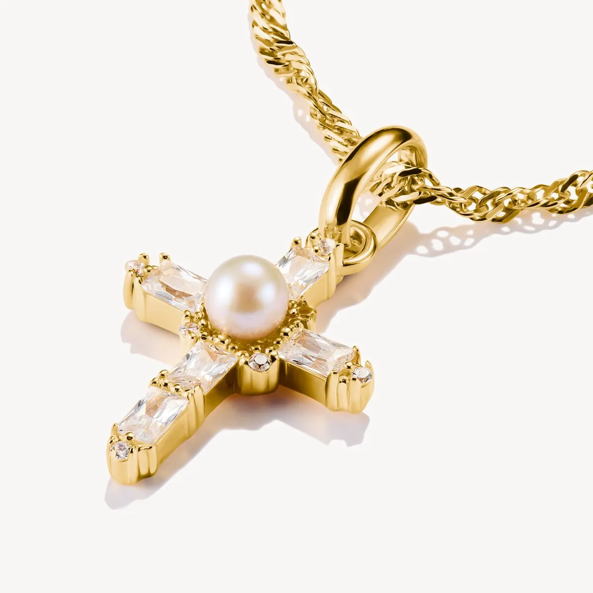 Thomas Sabo Gold Plated Freshwater Pearl Vintage Cross Connect Charm sold by C.W. Sellors product image thumbnail 2