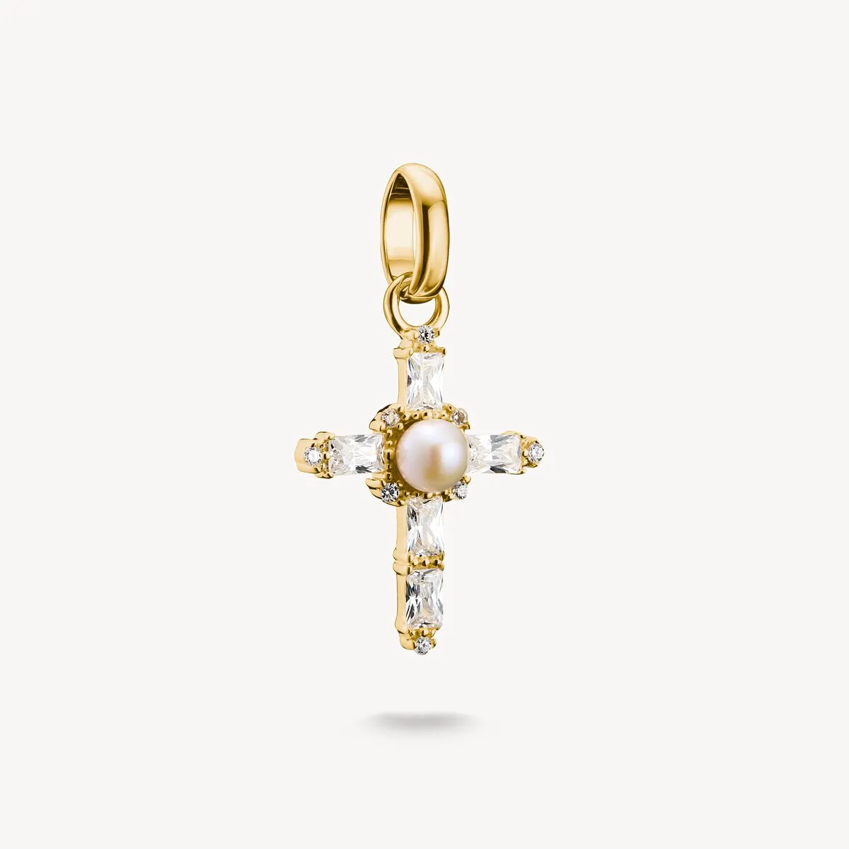 Thomas Sabo Gold Plated Freshwater Pearl Vintage Cross Connect Charm sold by C.W. Sellors