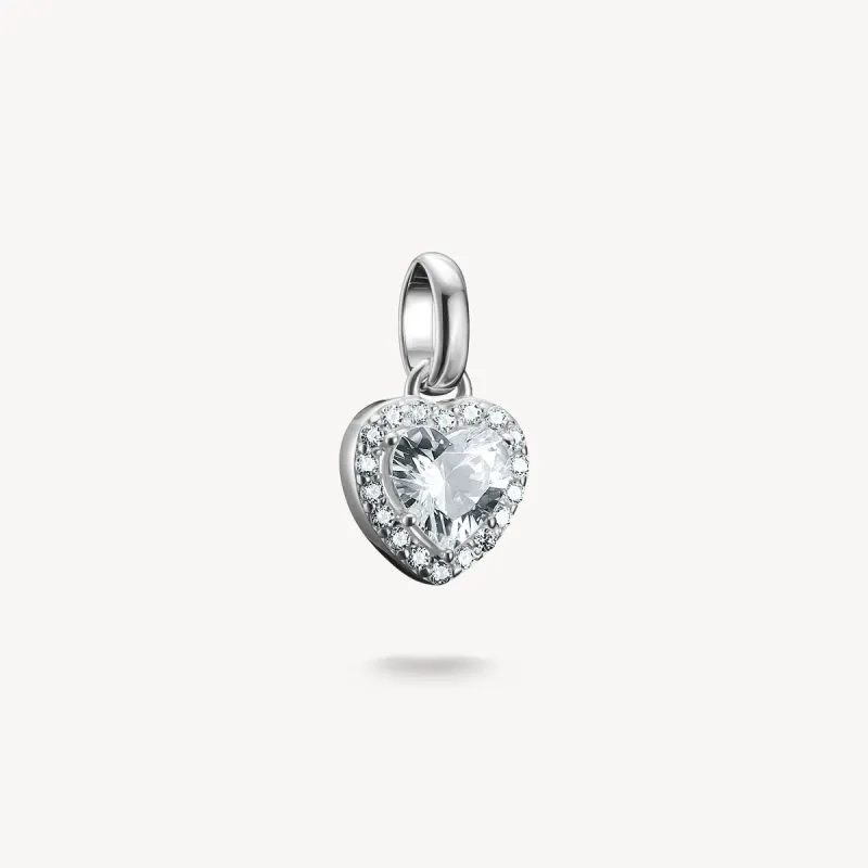 Thomas Sabo Sterling Silver White Zirconia Heart Connect Charm sold by C.W. Sellors