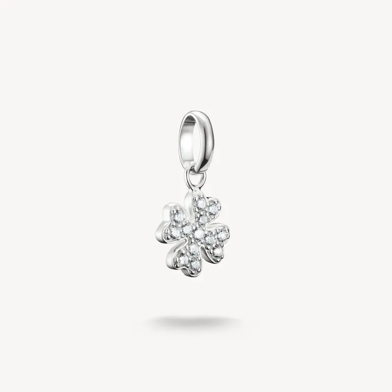 Thomas Sabo Sterling Silver White Zirconia Lucky Clover Connect Charm sold by C.W. Sellors