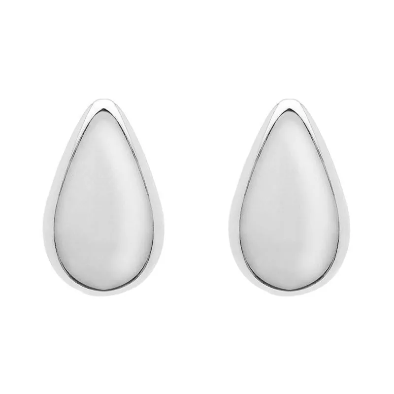 Sterling Silver Bauxite Small Teardrop Stud Earrings sold by C.W. Sellors