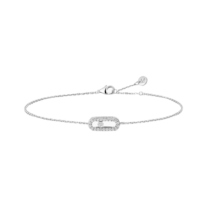 Messika Care(s) 18ct White Gold & Diamond Pavé Bracelet sold by C.W. Sellors