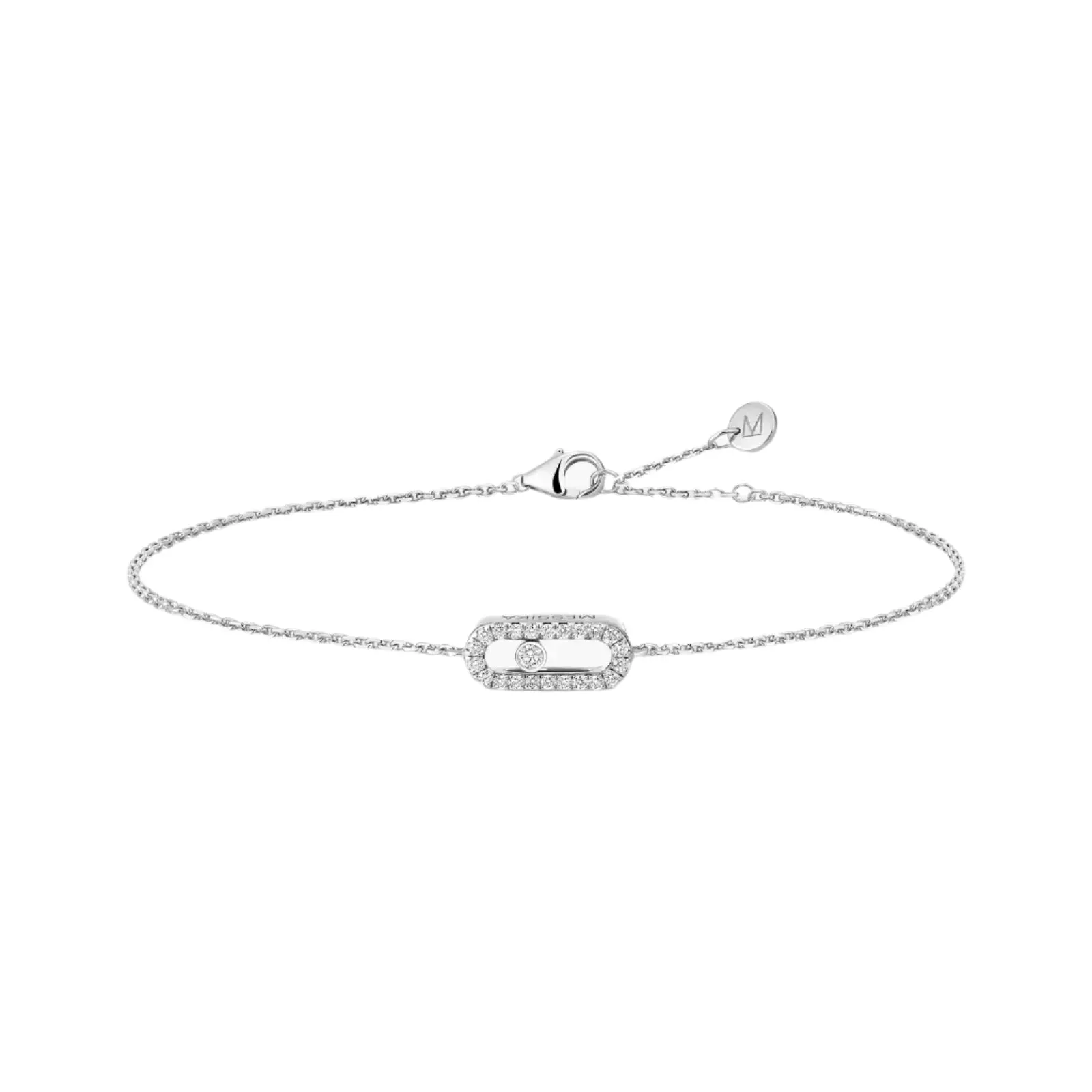 Messika Care(s) 18ct White Gold & Diamond Pavé Bracelet sold by C.W. Sellors