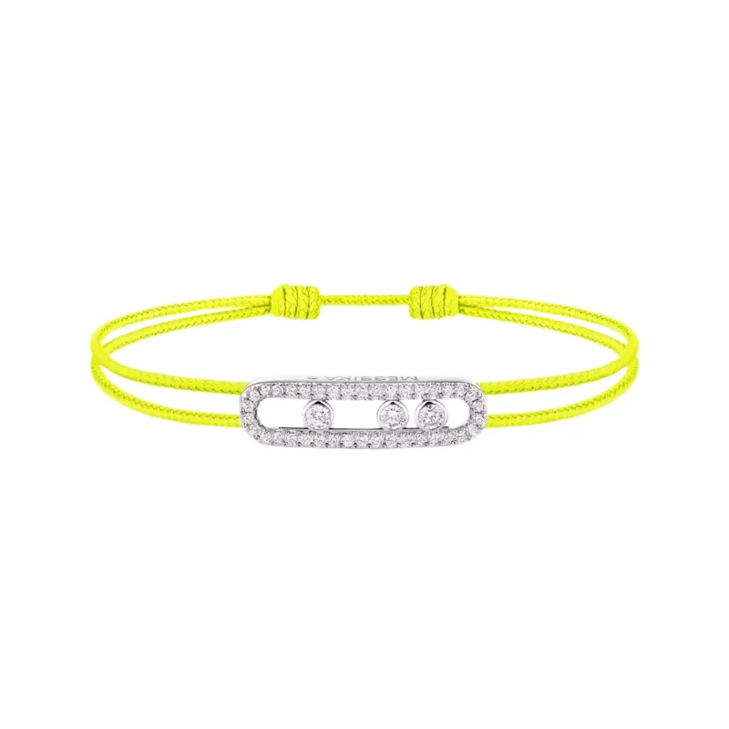 Messika Care(s) 18ct White Gold & 0.26ct Diamond Yellow Cord Pavé Bracelet sold by C.W. Sellors