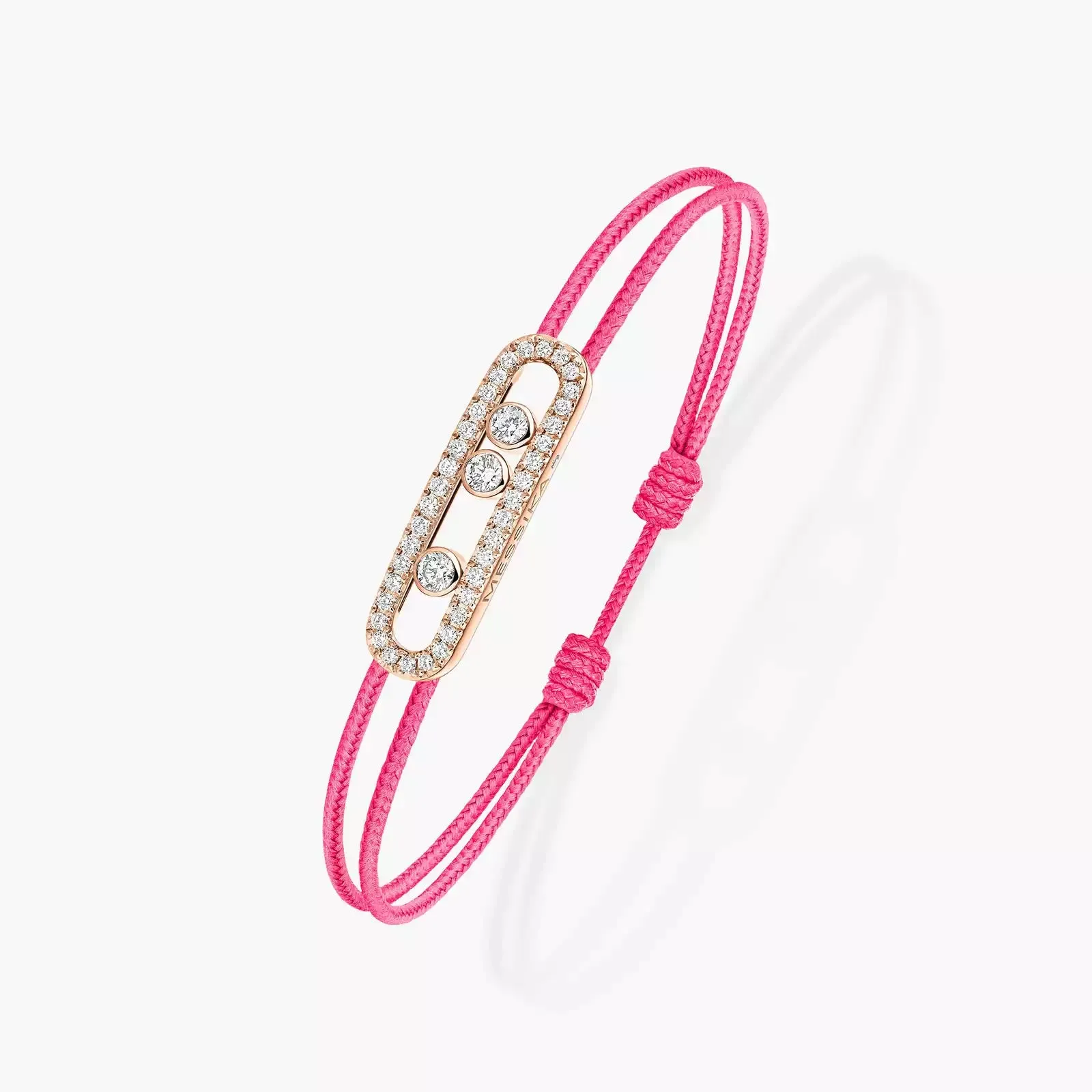 Messika Care(s) 18ct Rose Gold & 0.26ct Diamond Pink Cord Pavé Bracelet sold by C.W. Sellors product image thumbnail 2