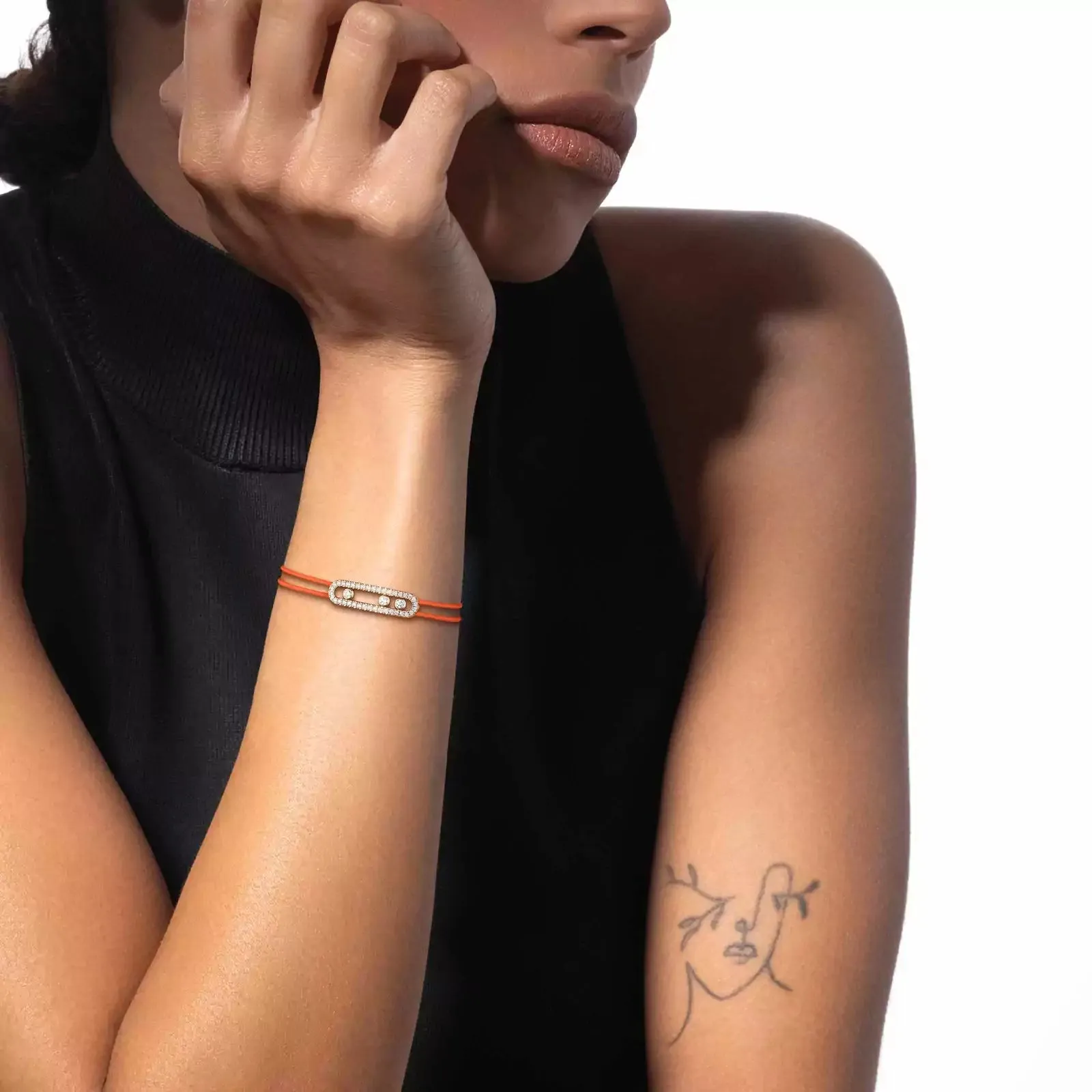 Messika Care(s) 18ct Yellow Gold & 0.26ct Diamond Orange Cord Pavé Bracelet sold by C.W. Sellors product image thumbnail 4