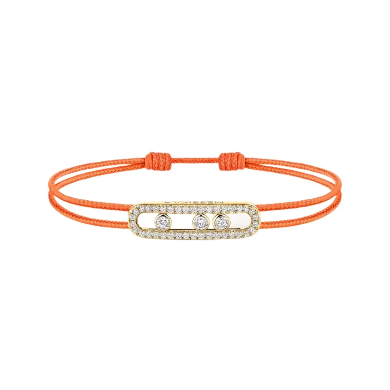 Messika Care(s) 18ct Yellow Gold & 0.26ct Diamond Orange Cord Pavé Bracelet sold by C.W. Sellors