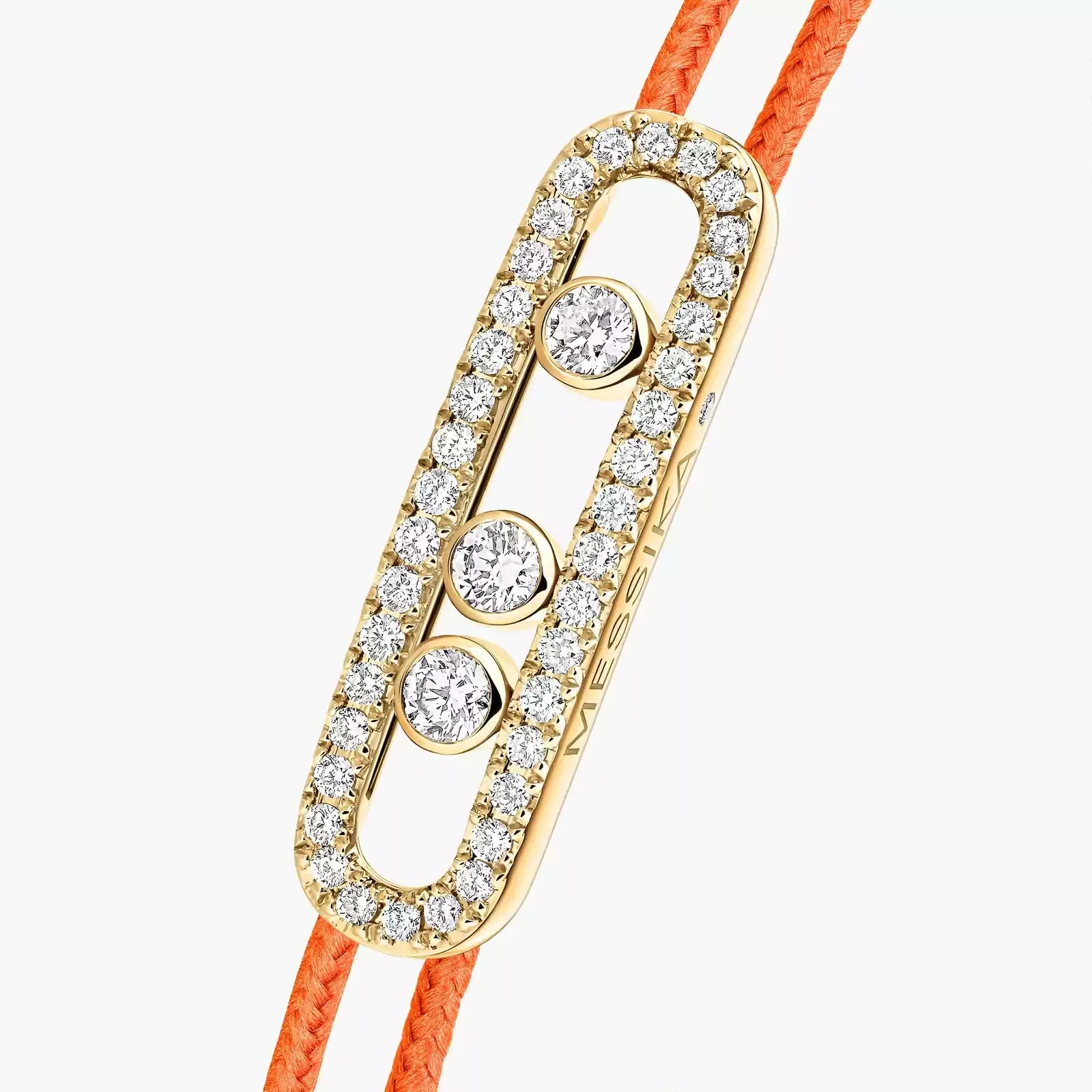 Messika Care(s) 18ct Yellow Gold & 0.26ct Diamond Orange Cord Pavé Bracelet sold by C.W. Sellors product image thumbnail 3