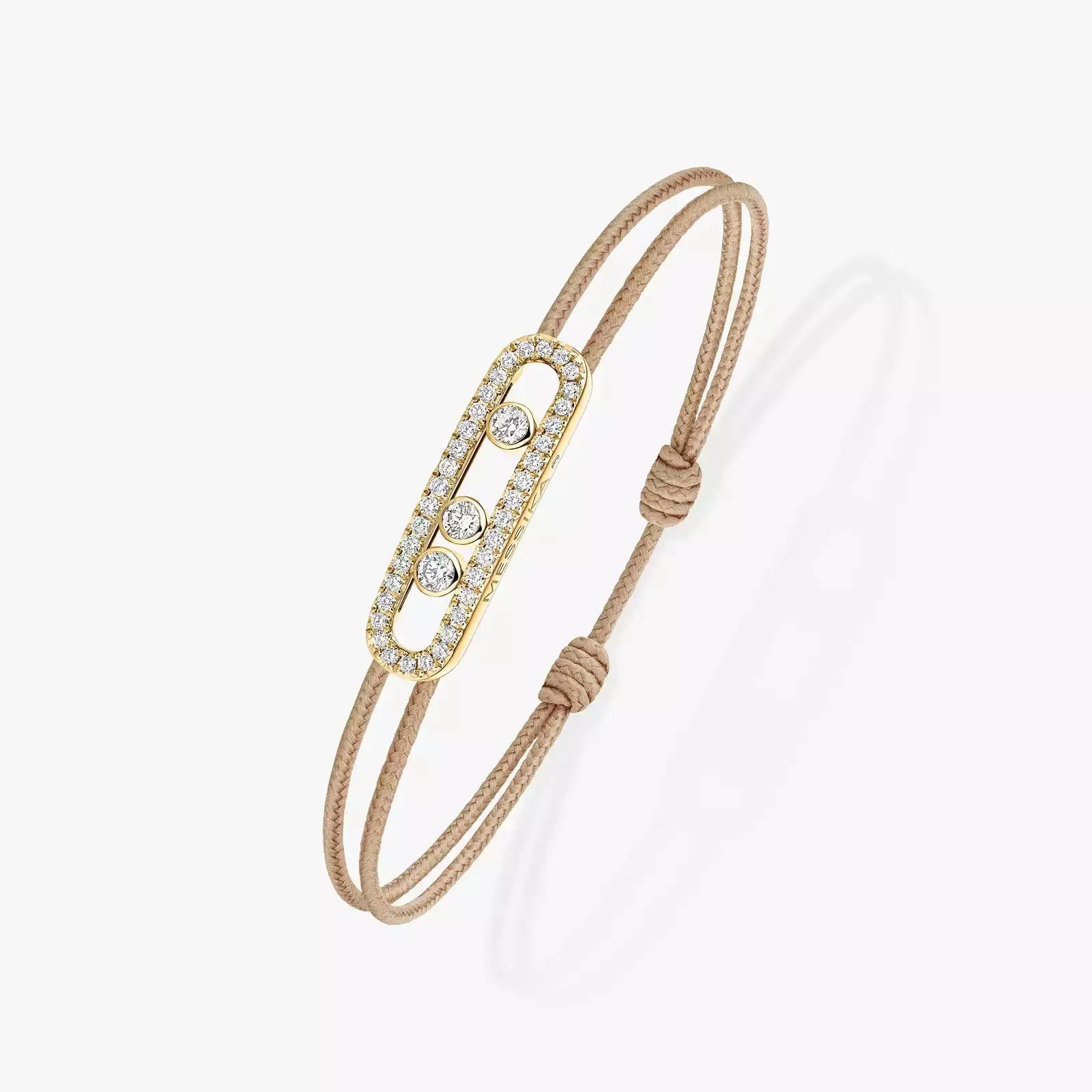 Messika Care(s) 18ct Yellow Gold & 0.26ct Diamond Beige Cord Pavé Bracelet sold by C.W. Sellors product image thumbnail 2